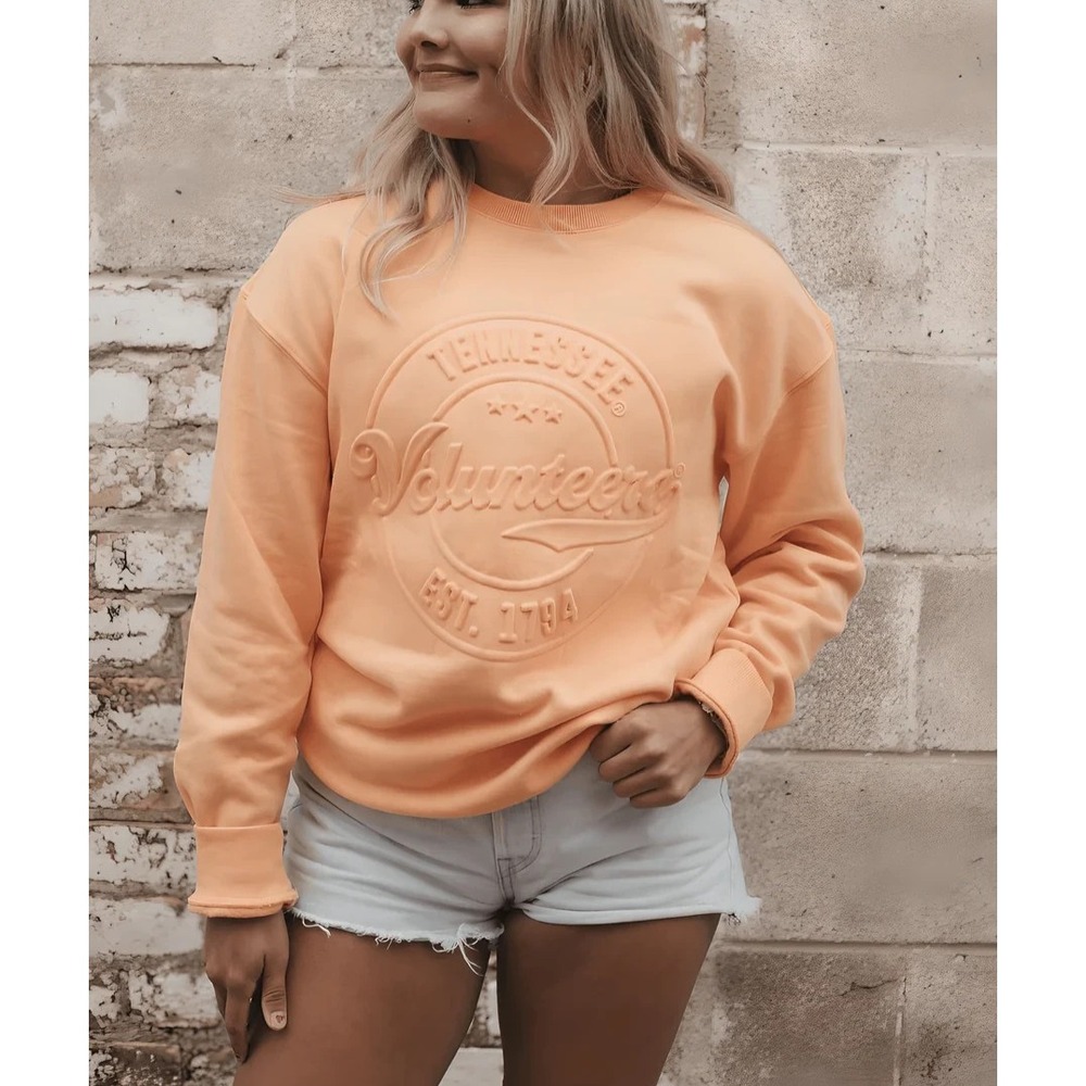 Tennessee Volunteers Gameday Social Womens Size S Carson Circle Comfort Crewneck